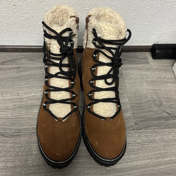 Aqua Womens Frost with Shearling Lace up Booties - Picture 2 of 5